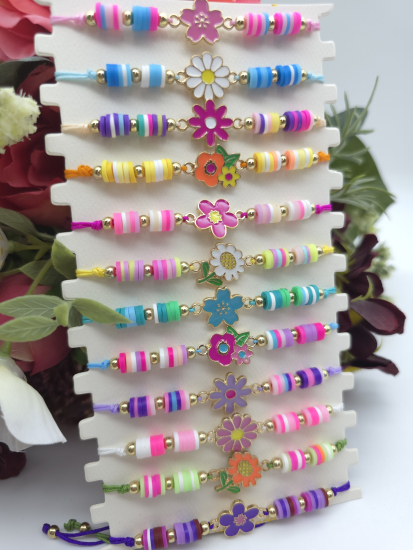 Preview: Blümchen Armbänder bunt